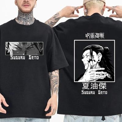 Suguru Geto Jujutsu Kaisen koszulka z grafiką moda Harajuku hiphopowy sweter koszulka obszerna top unisex odzież unisex