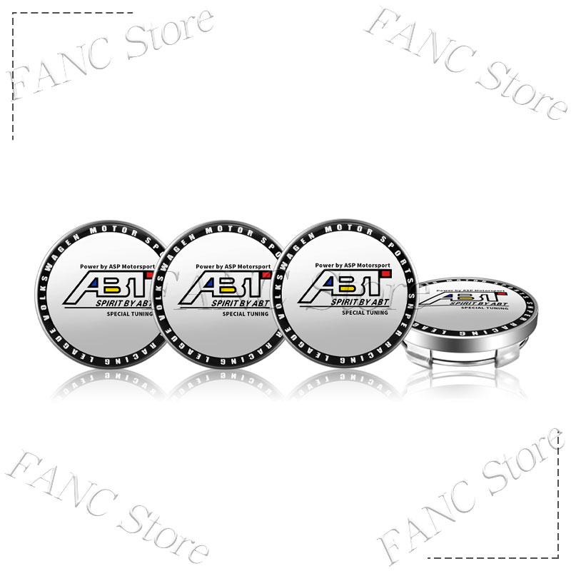 4Pcs 56/60mm ABT Emblem Car Wheel Center Hub Cap Rim Refit Dust-proof Badge Covers Sticker For Universal Car Styling Accessories