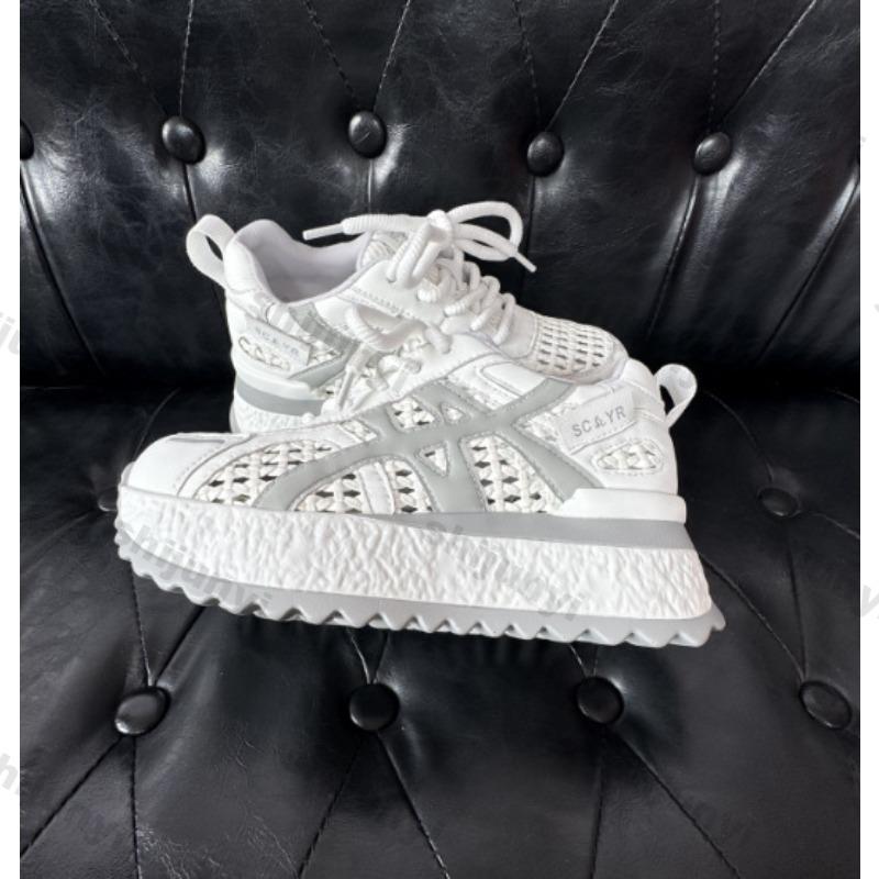 Fashion Women's Platform Sneakers Luxury Mesh Breathable Sports Running Shoes Height Increase Comfortable Fashion Lace-up Casual Shoes