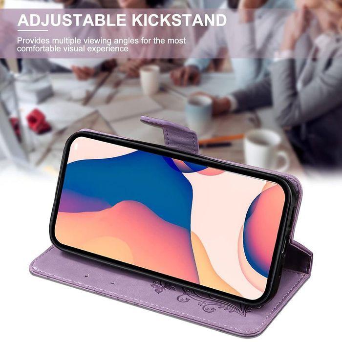 Coque de Protection - BOOLING - Samsung Galaxy A17 4G/5G - Synthécuir Motif Papillon Violet