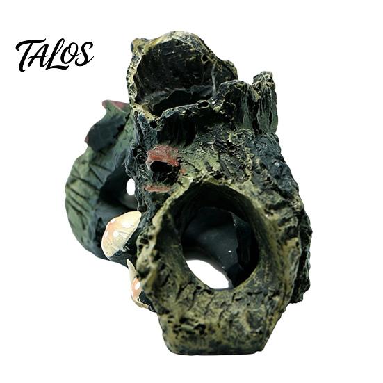 Aquarium Decoration Decaying Trunk Hideout, Betta Fish Shelter with Multiple Holes And Shrimp Habitat Caves, Resin Decorative Log Hide Cave