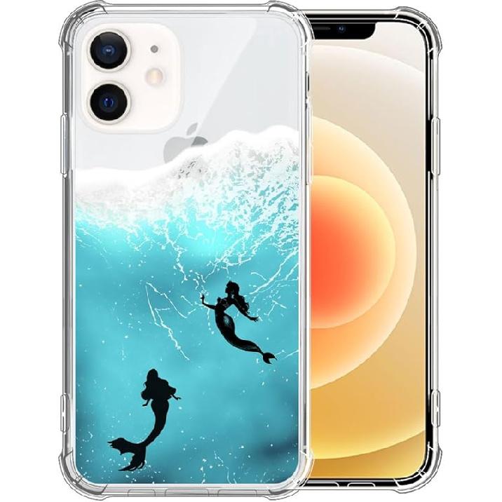 for iPhone 12 Mini Case Clear,TLT Pink Bow Transparent Soft Shockproof Protective Slim Thin Bumper Pattern Design Phone Case