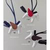 Handcrafted Leather Pegasus Charm Keychain Hand-Stitched Mini Horse Pendant With Tassel Bag Car Decor