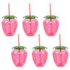Hawaiian Summer Party Pineapple Strawberry Cup with Straw Tropical Wedding Flamingo Luau Birthday Party Decoration Drinking Cup
