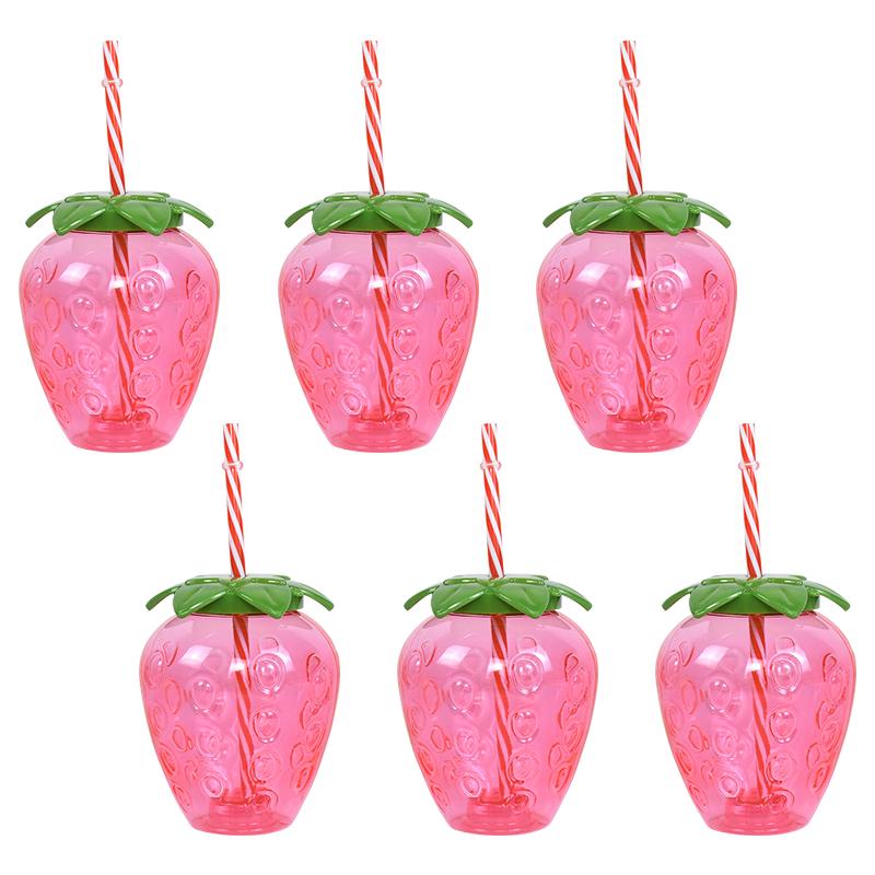 Hawaiian Summer Party Pineapple Strawberry Cup with Straw Tropical Wedding Flamingo Luau Birthday Party Decoration Drinking Cup