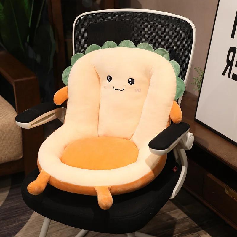Einteiliges Büro Schlafsaal Stuhl Kissen Winter Plüsch Cartoon Kissen Rückenlehne Schlafsaal Büro Nicht-slip Stuhl Kissen Lazy Mat