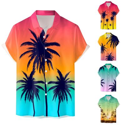 Men's Fashion Hawaiian Short Sleeve Spring Summer Beach Print Shirt Casual Tops