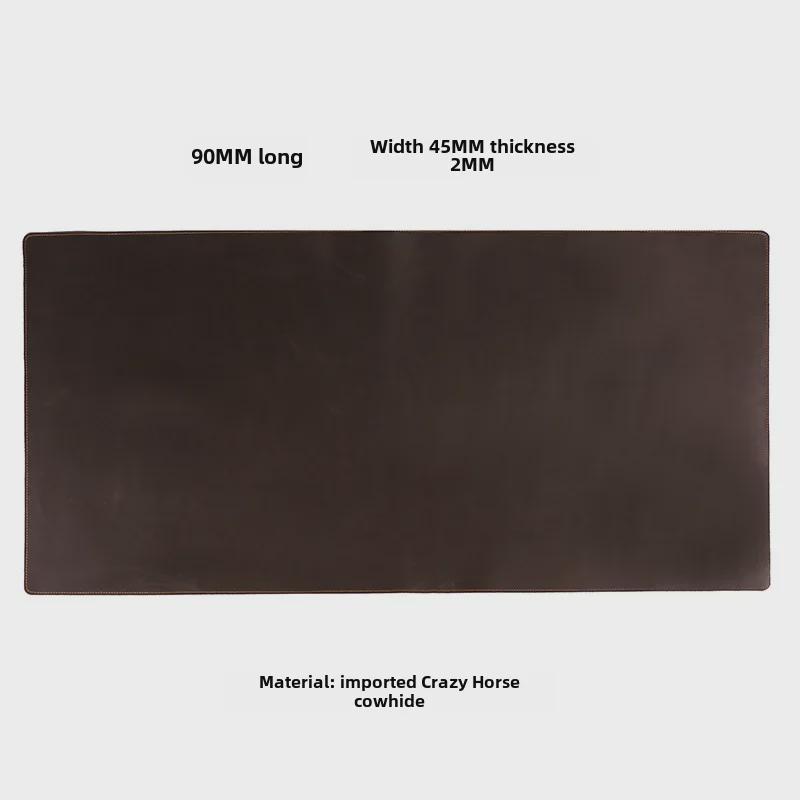 Thick Crazy Horse Leather Desk Pad: Genuine Non-slip Mouse Pad & Laptop Mat