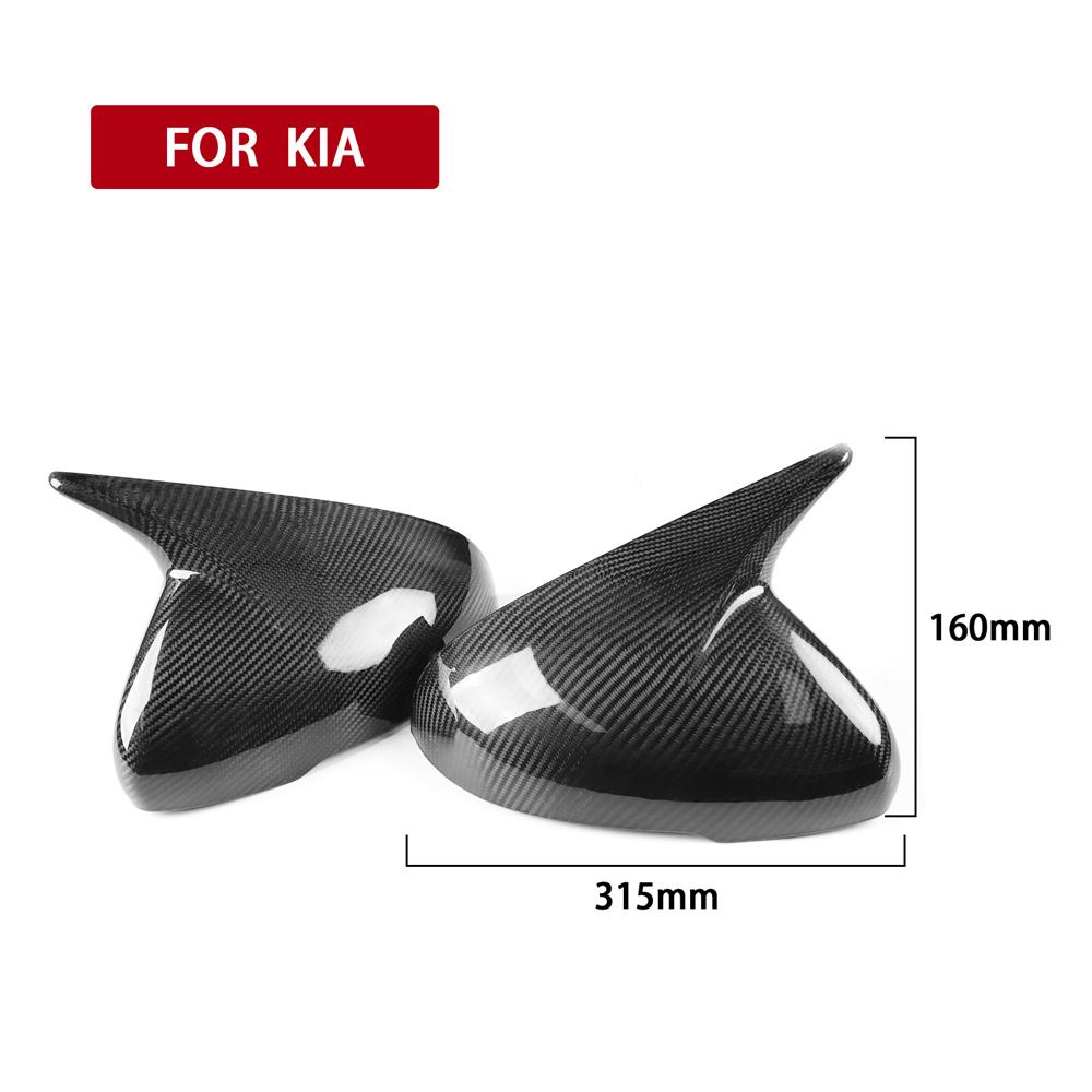 

2x Car Real Carbon Fiber Rear View Mirrors Cover Trim For KIA Stinger 2018-2022