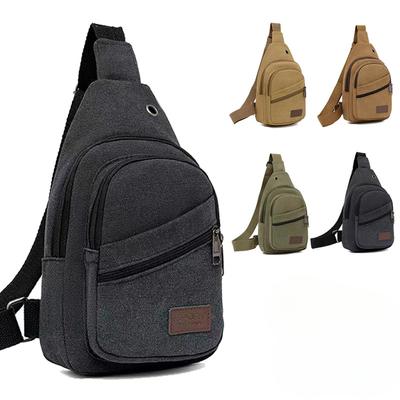 New Casual Men's Canvas Diagonal Bag Large Capacity Sports Fashion One-shoulder Men's Bag Korean Joker Chest Bag