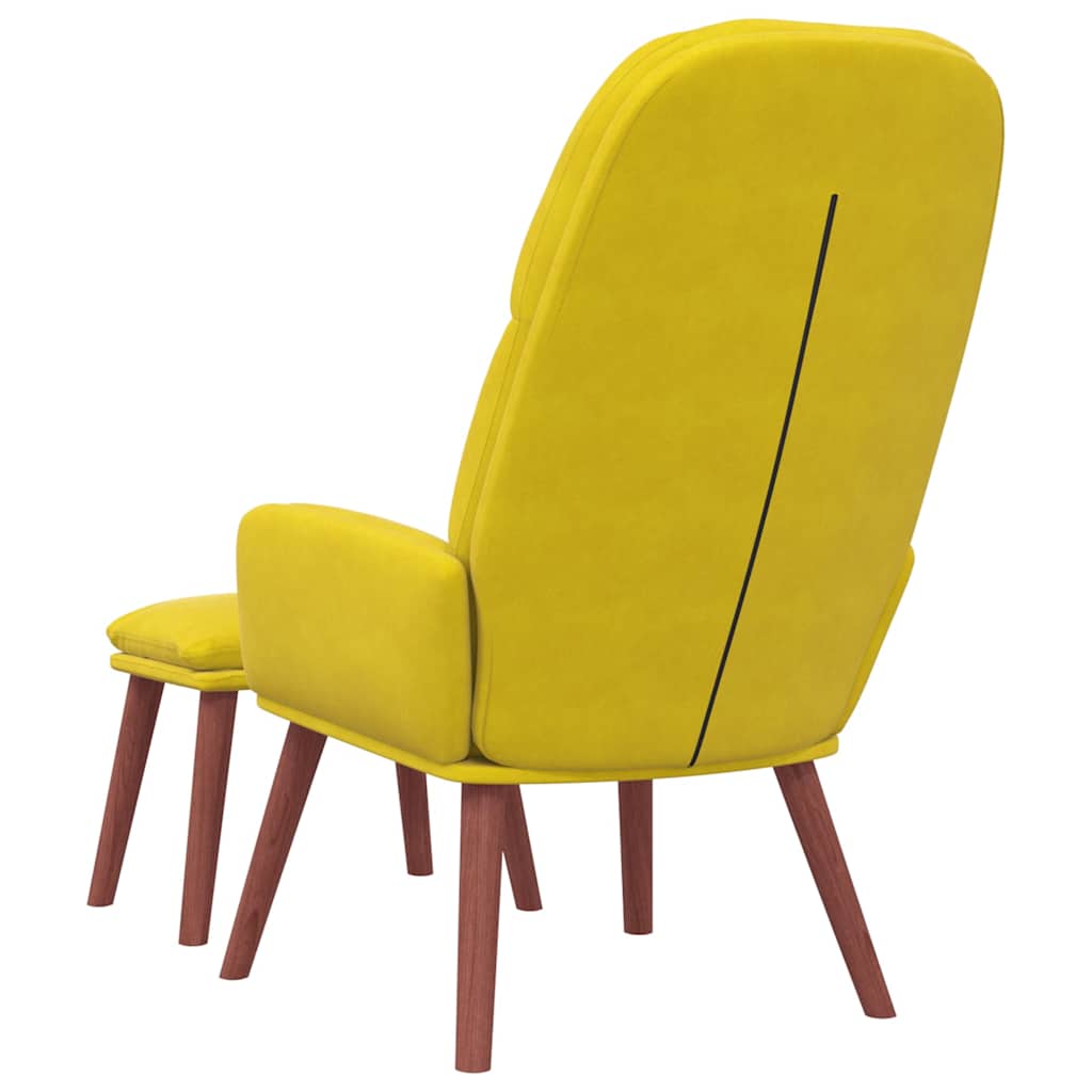 Recliner Chair with Ottoman Yellow Velvet