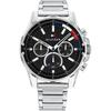 1791936 relógio masculino Pulseira prateada Mostrador azul 44mm + caixa
