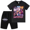 WA1250 Kinder Jungen Mädchen Kpop Rumi Zoey Mira Druck Kurzarm T-Shirt Shorts Hosen Sets