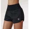 Women's Quick-Dry High-Waist Shorts with Zipper Pocket & Anti-Exposure Lining for Running & Fitness