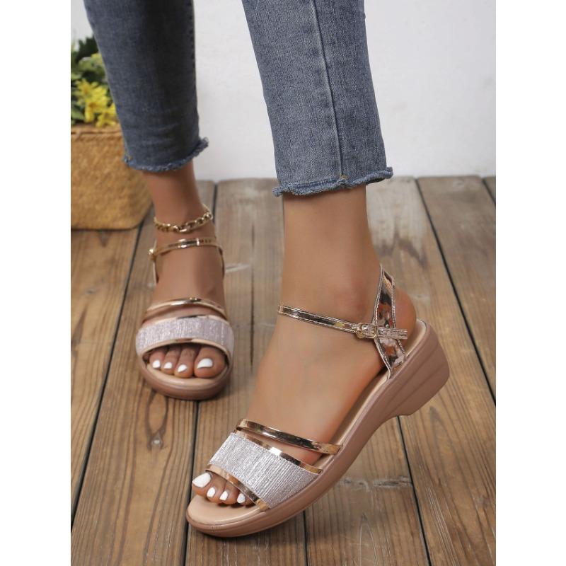 Summer New Large-sized Wedge Heel Sandals