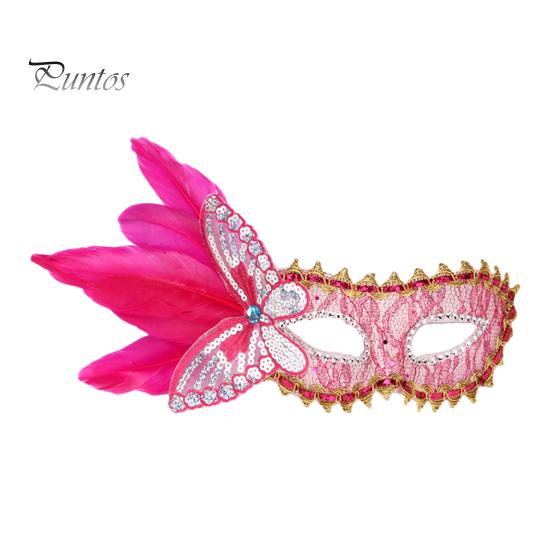 

Маскарадная маска для женщин, венецианская маска из перьев с блестками, бабочками, аксессуар для косплея на Хэллоуин для выпускного вечера Марди Гра