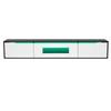 TV Cabinet High Gloss 180 cm, Black White with LED Lighting USB, Modern TV Lowboard with Wall Mounting, Color-Changing Light for Living Room