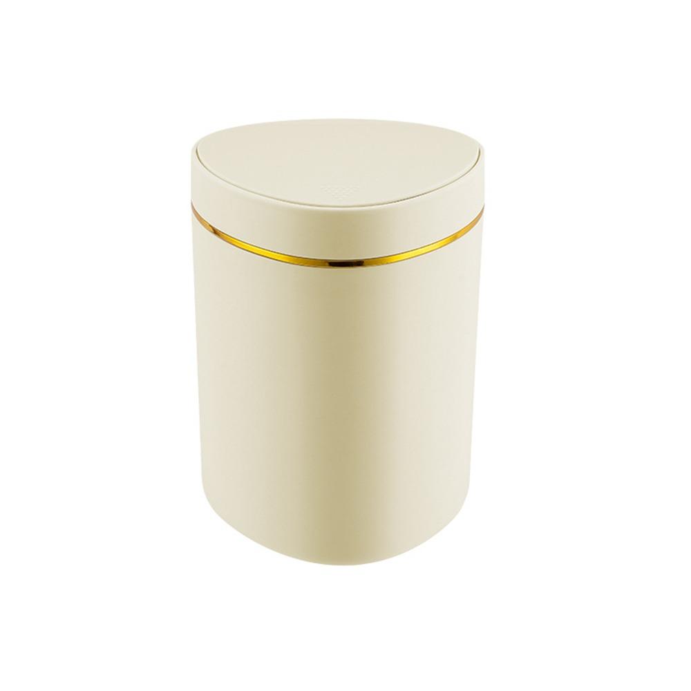 Round/Triangle Small Trash Can with Lid Non-slip Plastic Waste Bin Garbage Organizer  Car