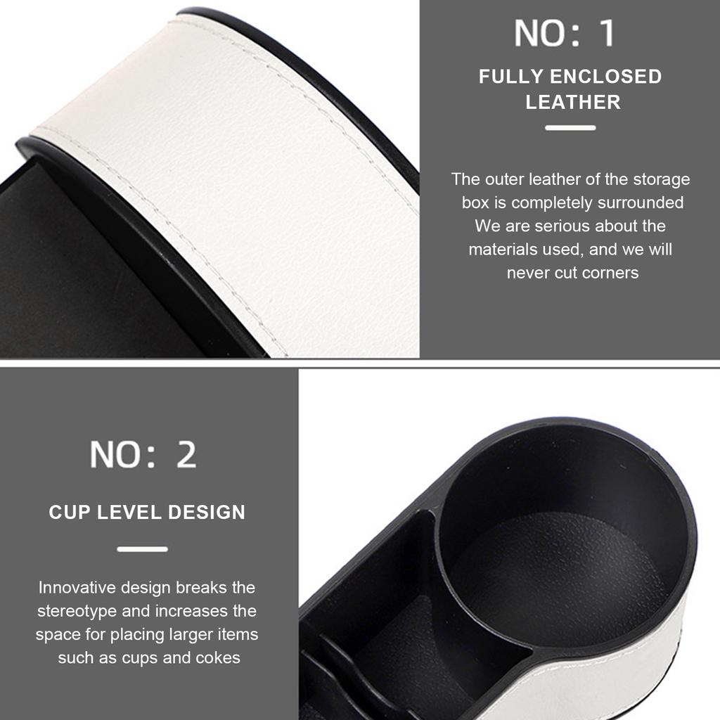 Universal Car Seat Gap Organizer Adjustable Leather Cup Holder Gap Bag Suitable for Cell Phones Sunglasses