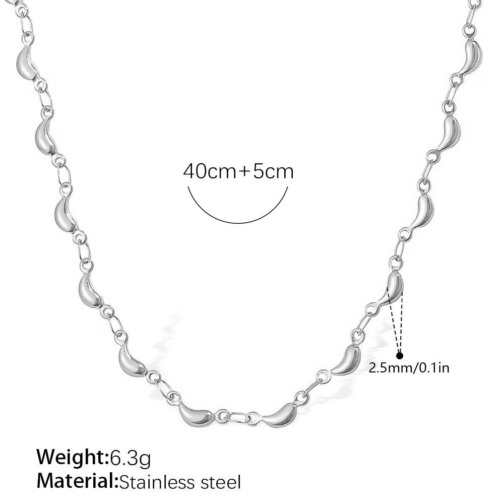 Designer Small Banana Geometric High Sense Women's Necklace Clavicle Chain Stainless Steel Gold Plated Jewelry