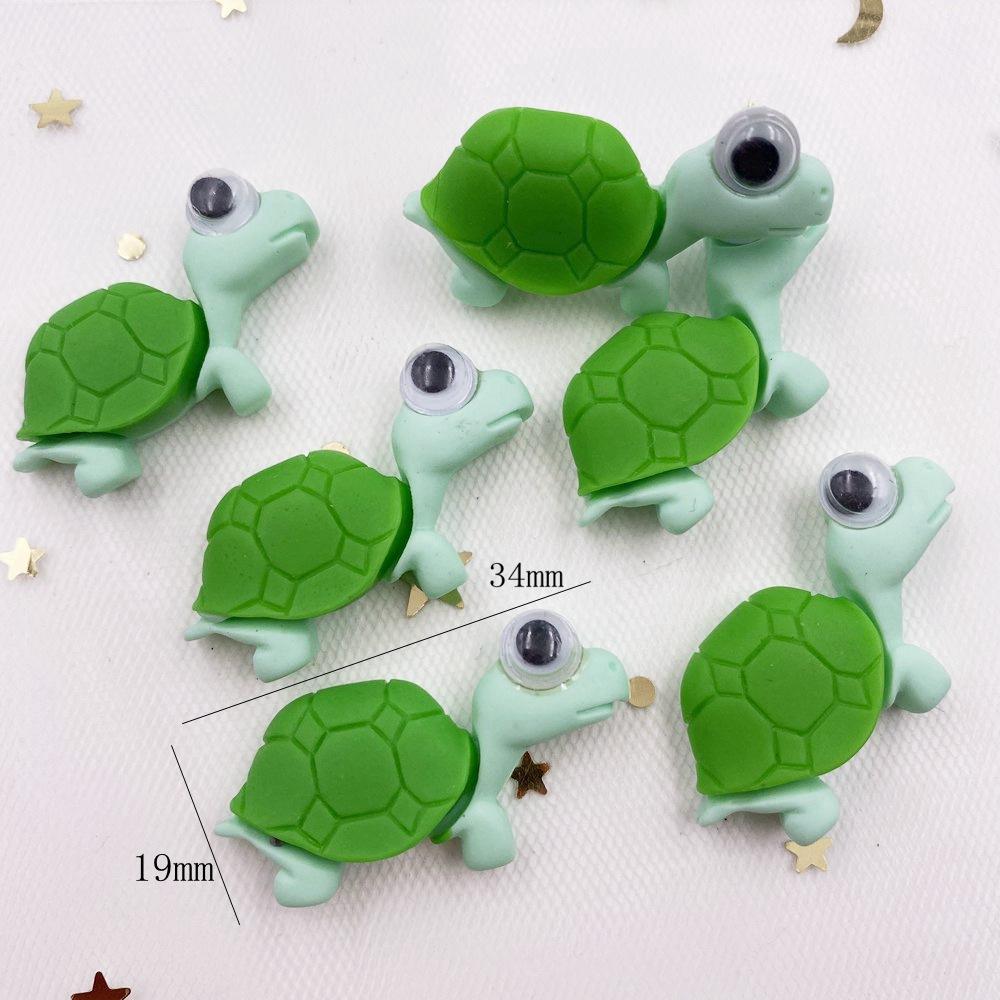 

10 шт., ручная краска из смолы, движущиеся глаза, милые красочные животные, кабошон с плоской задней частью, камень, альбом для вырезок, украшения на Хэллоуин для поделок