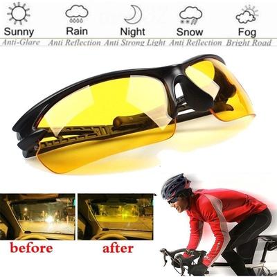 Mens Night Cycling Glasses Anti Glare Vision Driver Safety UV400 Protect Goggles
