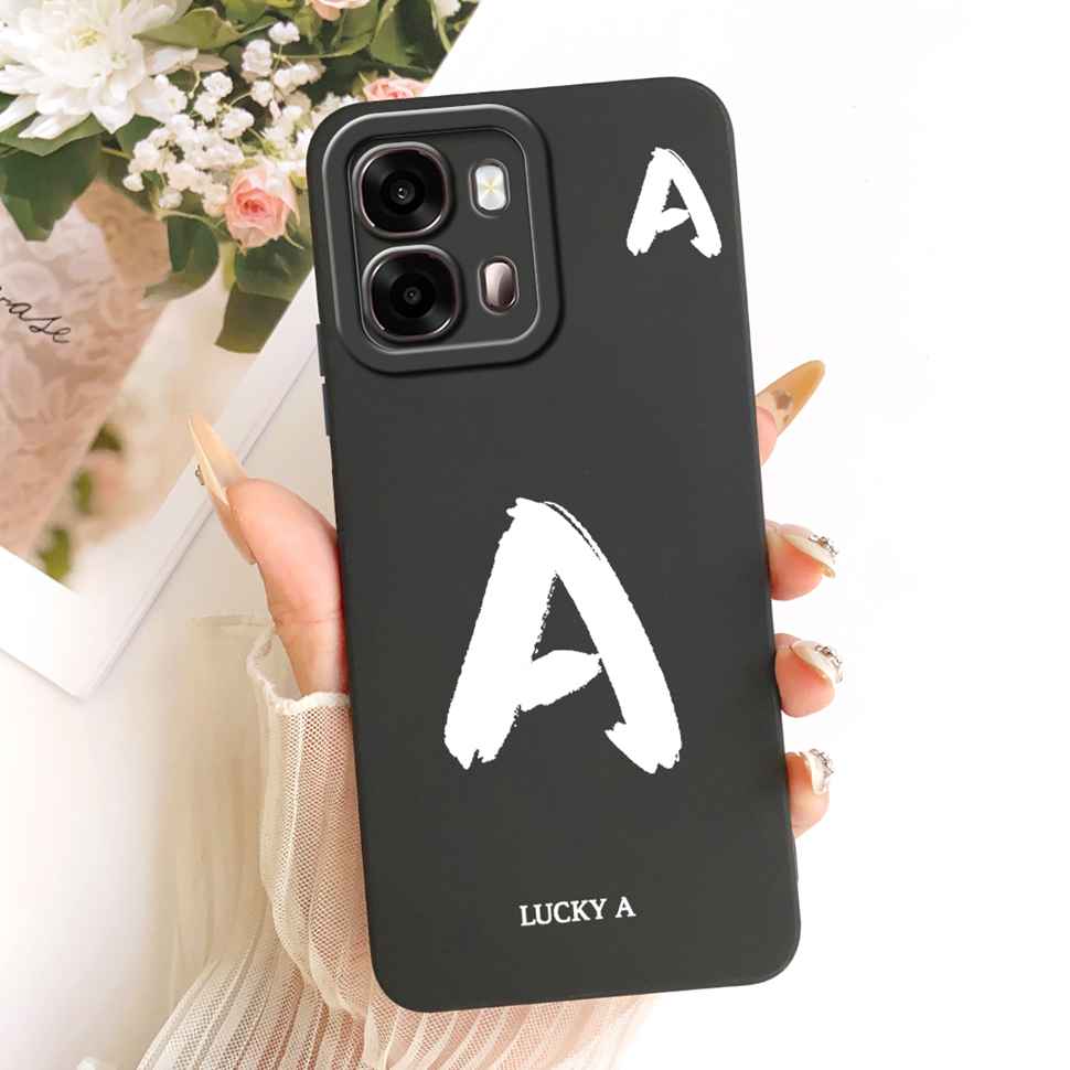 For Oppo A6s 5G CPH2789 Case Fashion Lucky Letters A-Z Silicone Back Cover For Oppo A 6s A6S 5G 6.75" Phone Cases Bumper Fundas