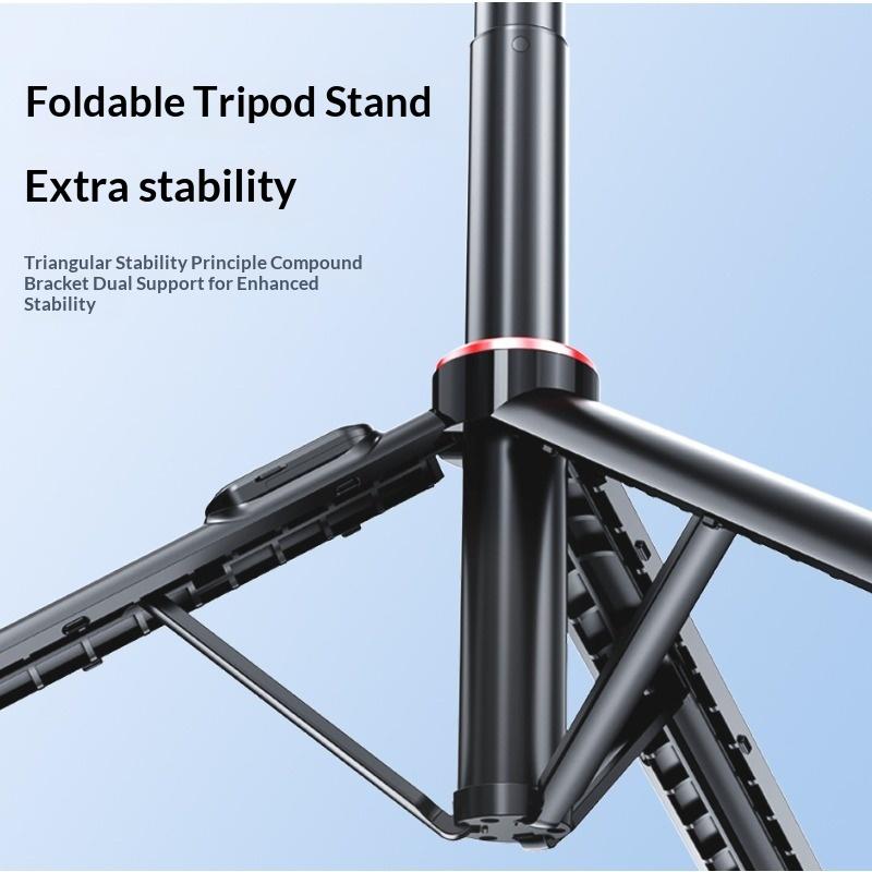 Magnetic Selfie Stick Phone Tripod With Wireless Remote 1/4" Travel Stand For Iphone Android Gopro Camera Mic Light