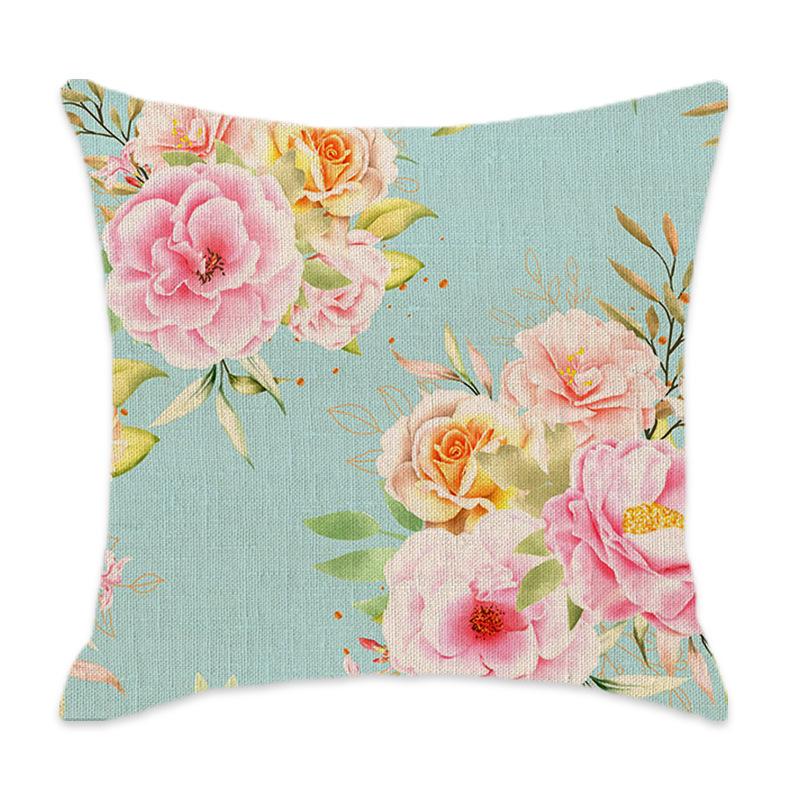 

Новый Ins Стиль Цветочный Принт Подушка Наволочка Диван Спальня Поясничная Подушка Американский Цветок Подушка 45 * 45Cm