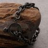 Vintage Men's Black Stainless Steel Link Chain Bracelets for Man 7.5" Barbell Shape Friendship Male Bracelets & Bangles Jewelry