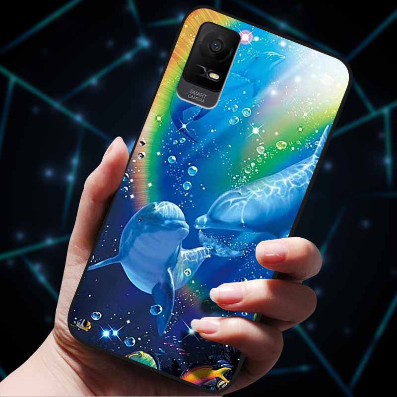 For TCL Ion V Case IonX Painted Cat Soft TPU Black Silicone Phone Cases for TCL Ion X Cover Fundas IonV Coques for TCLIonX Bags