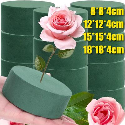 8/12/15/18CM Blocchi Rotondi in Schiuma Verdi Mattoni Floreali per Decorazione Tavolo Matrimonio Festa Schiuma Floreale Umida Secca Mattoncino in Schiuma per Fioristi Fango per Fiori Artificiali