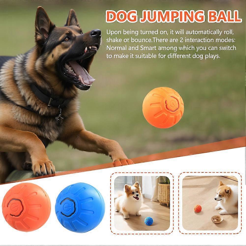 orange Automatic Jumping Ball For Pet Dog Interactive Training Fetch Toy Pu