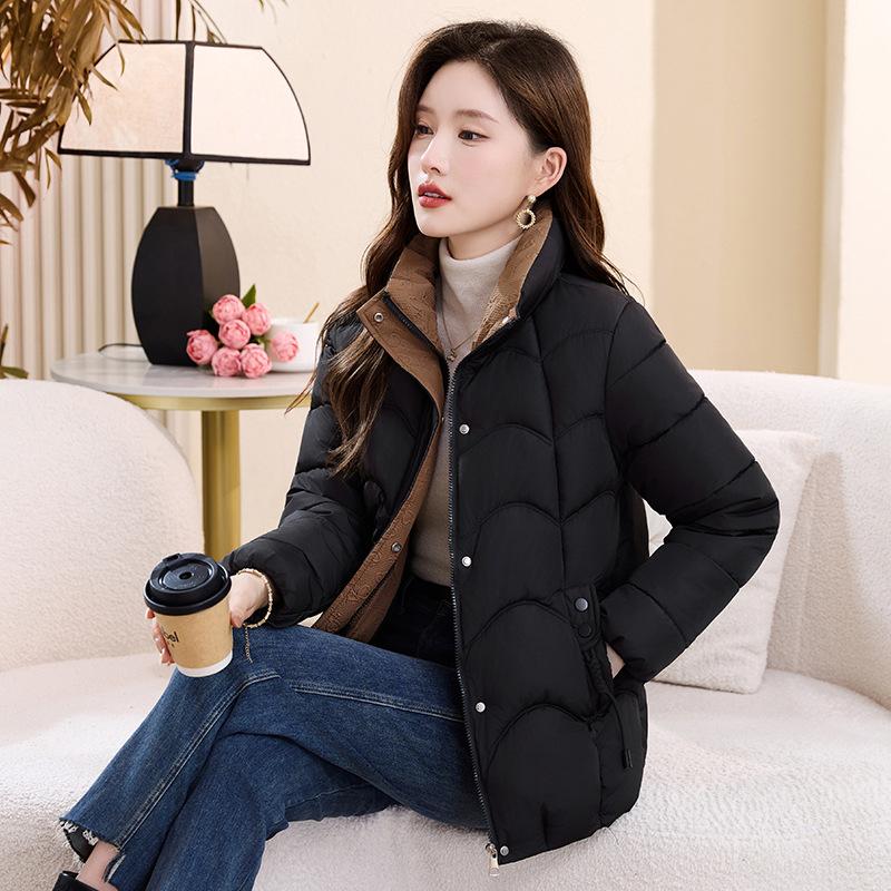 New Winter Cotton Coat Stand Collar Cotton Jacket Versatile and Fashionable Cotton Jacket To Make You Look Slim and Young Mother's Jacket