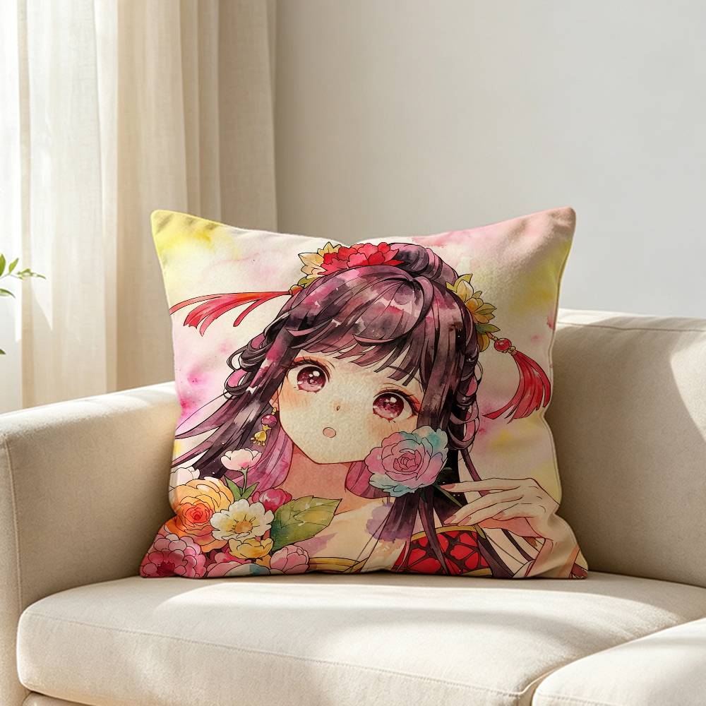 Though I Am An Inept Villainess Shu Keigetsu Customizable Square Cushion Cover Double Sided Print Pillow Case
