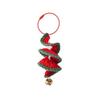 4 Hand Knitted Wool Yarn Christmas Tree Pendants Soft Crochet Decorations for Car Mirrors Doors Walls and Backpacks