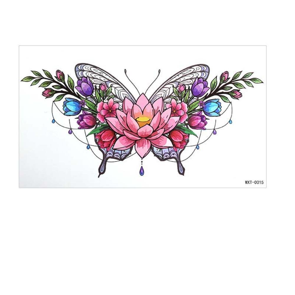 3D Texture Floral Body Art Sticker Crown Cross Wing Temporary Tattoo Instant Decals Music Festival
