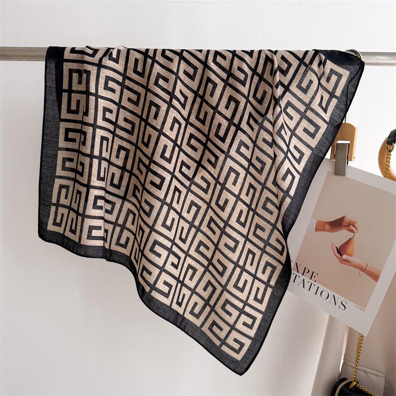 Eșarfă elegantă de mătase 2025: Design japonez și coreean, Stil subțire de vară, Protecție pentru gât