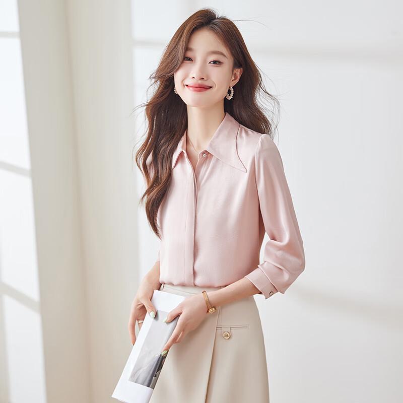 Women's French Pointed Collar Long Sleeve Shirt