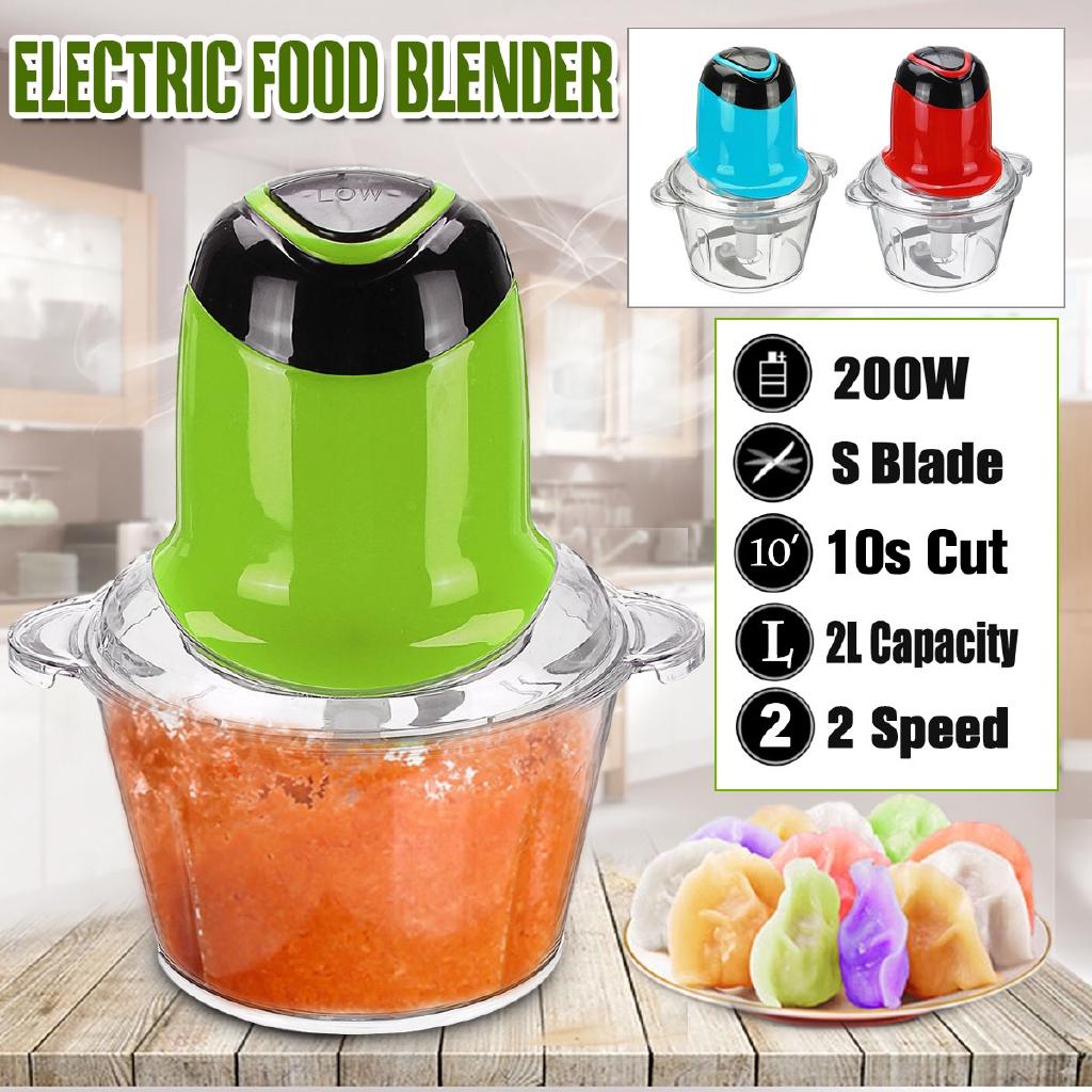 Haushalt Elektrisch Doppelte Geschwindigkeit Küche Fleischwolf Zerkleinerer Reibe Lebensmittelzerkleinerer Edelstahl Elektrisch 2L