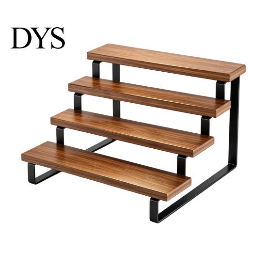 Espositore per Bottiglie in Ferro Scaffale per Liquori, Organizzatore Scaffale per Sciroppi da Caffè, 3 Gradini da Banco Decorativo per Vino per Bar Mini Armadietto, Scaffale Retrò per Casa Whiskey