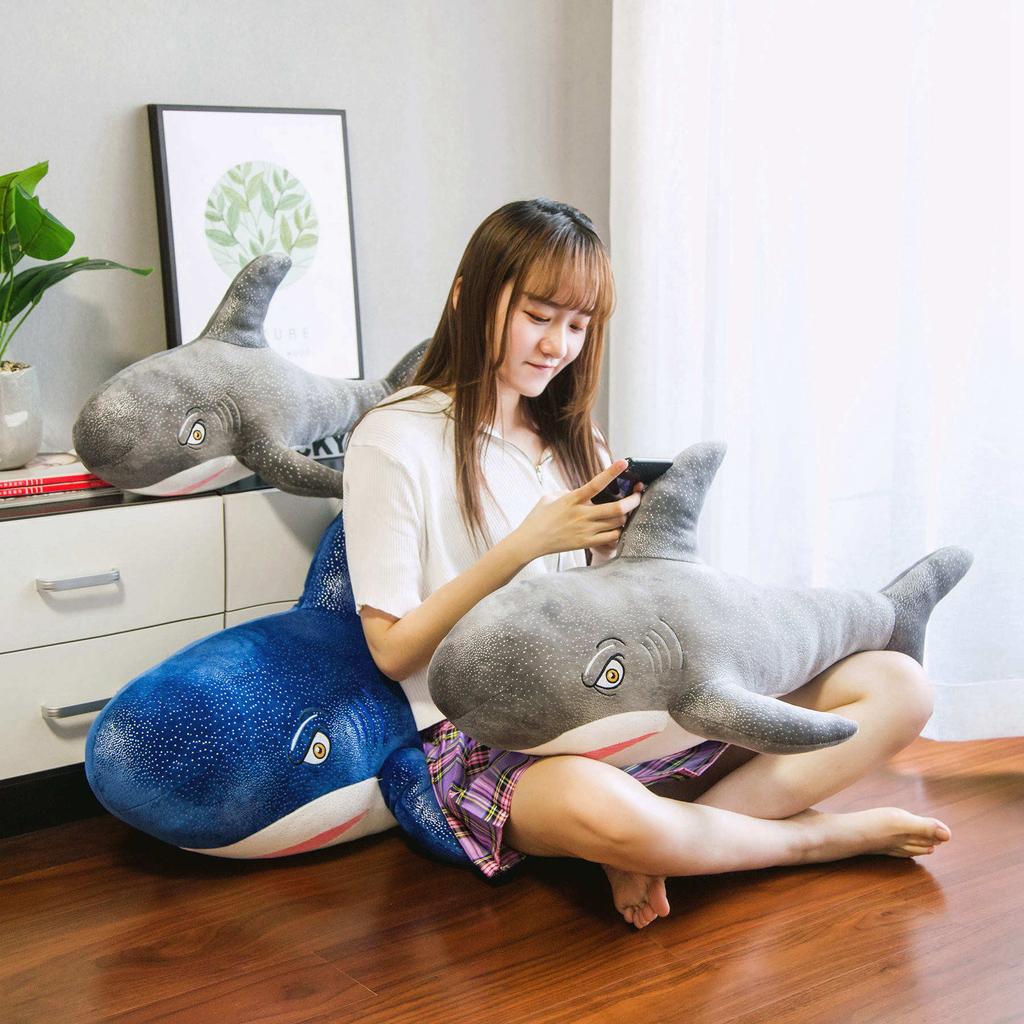 Simulated Shark Doll Plush Toy Aquarium Big Shark Children's Ragdoll Sleeping Pillow Birthday Gift Female