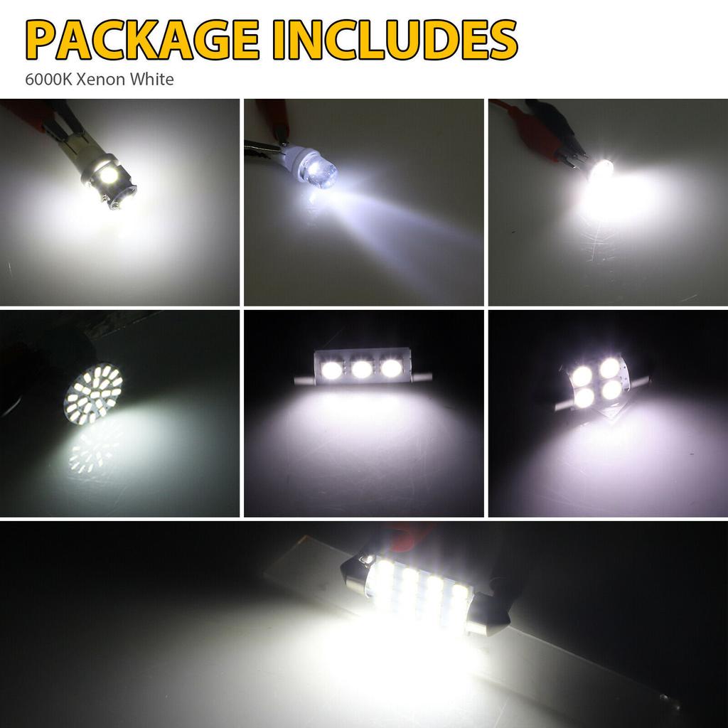 Car Led Bulb Led Combination Set for Car Interior Indoor Map Dome  Trunk   License Lights