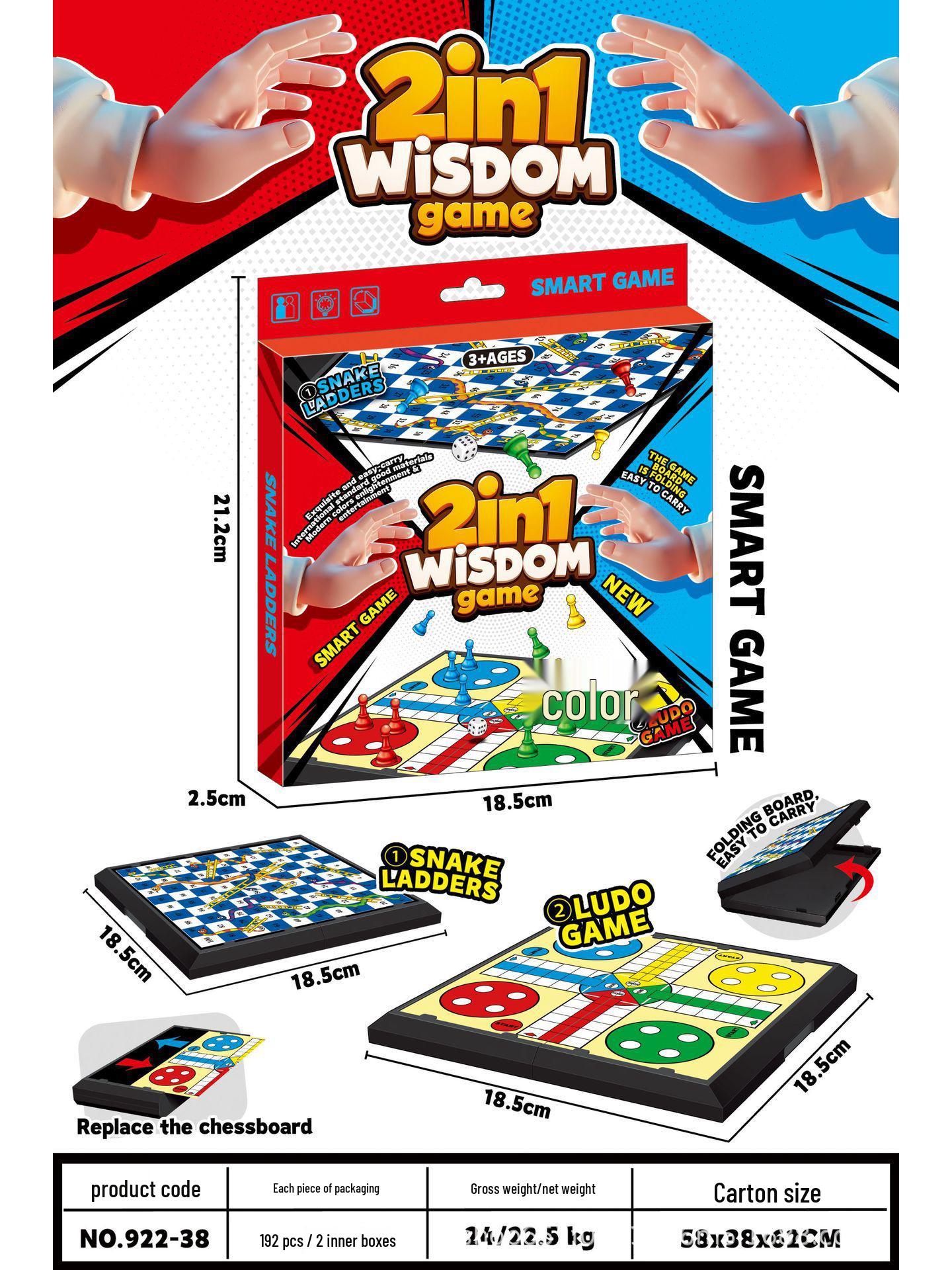 4-in-1 Interactive Educational Board Game Toy: Airplane Chess & Snake Chess for Kids