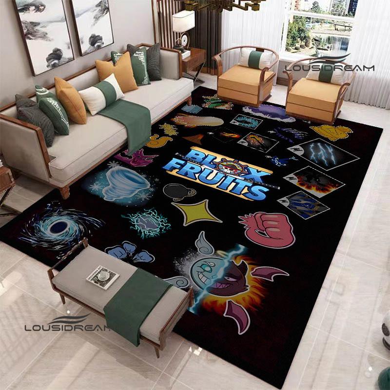 3D game B-blox fruits printed carpet Non-slip carpet outdoor carpets area rug Home bedroom decor rug for bedroom birthday gift