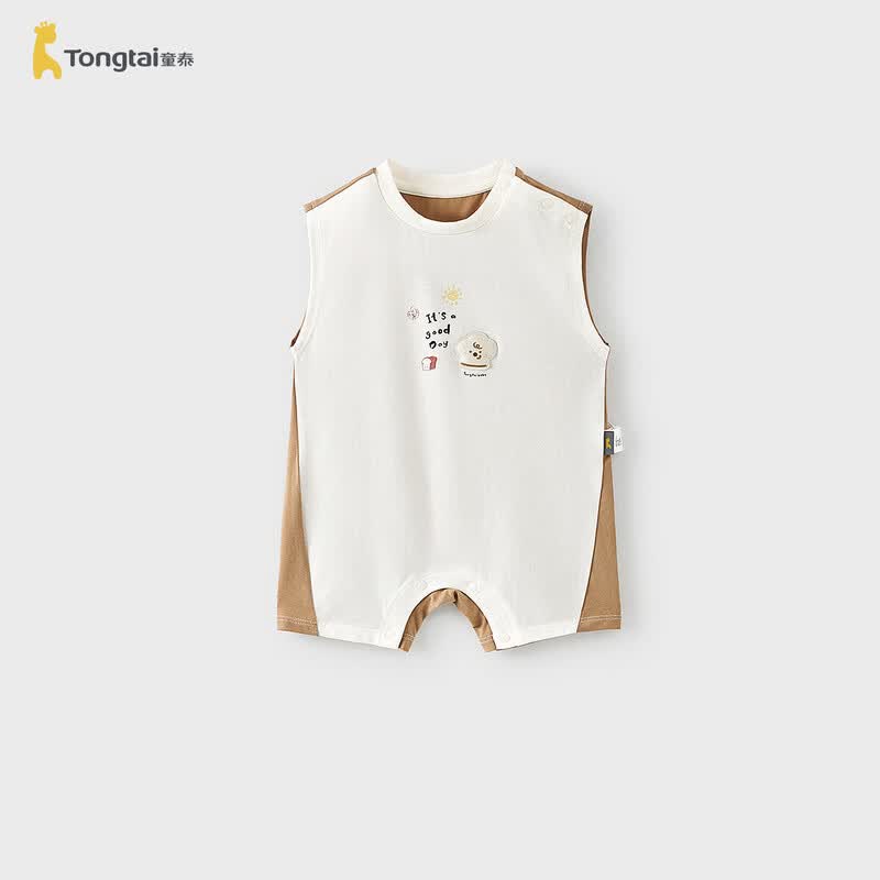TONGTAI Baby Summer Sleeveless Modal Cotton Mesh Romper