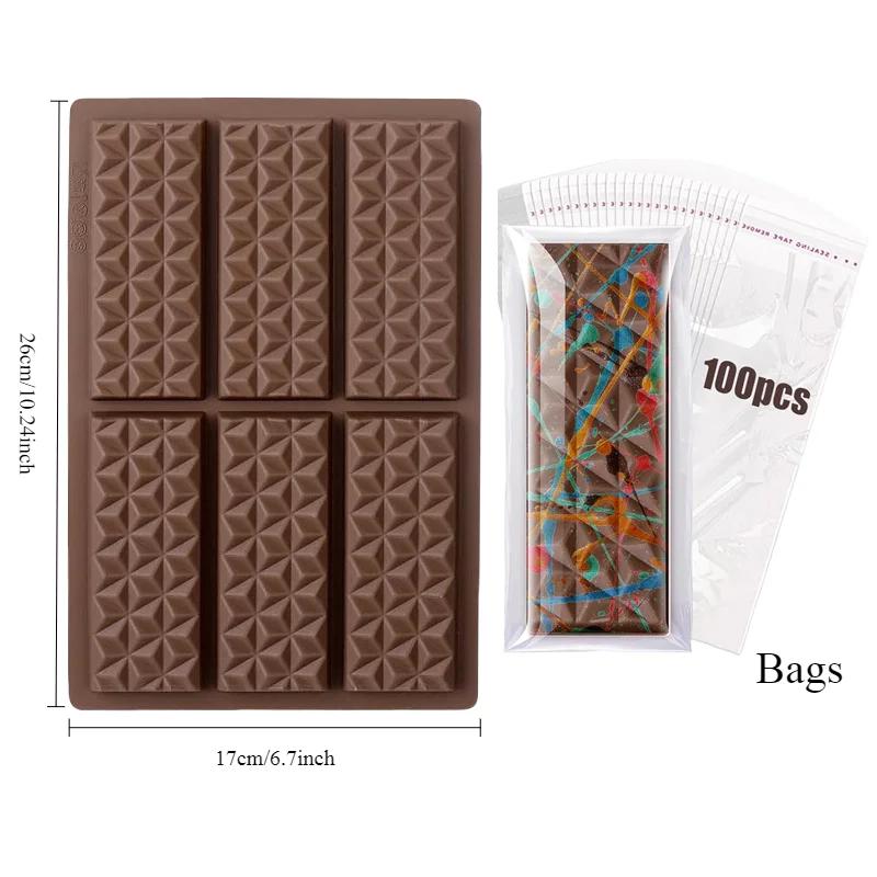 Silicone Chocolate Cake Mold 3D Strip Baking Molds for Mousse Chocolate Dessert Non-Stick Flexible Bakeware Reusable DIY Tool