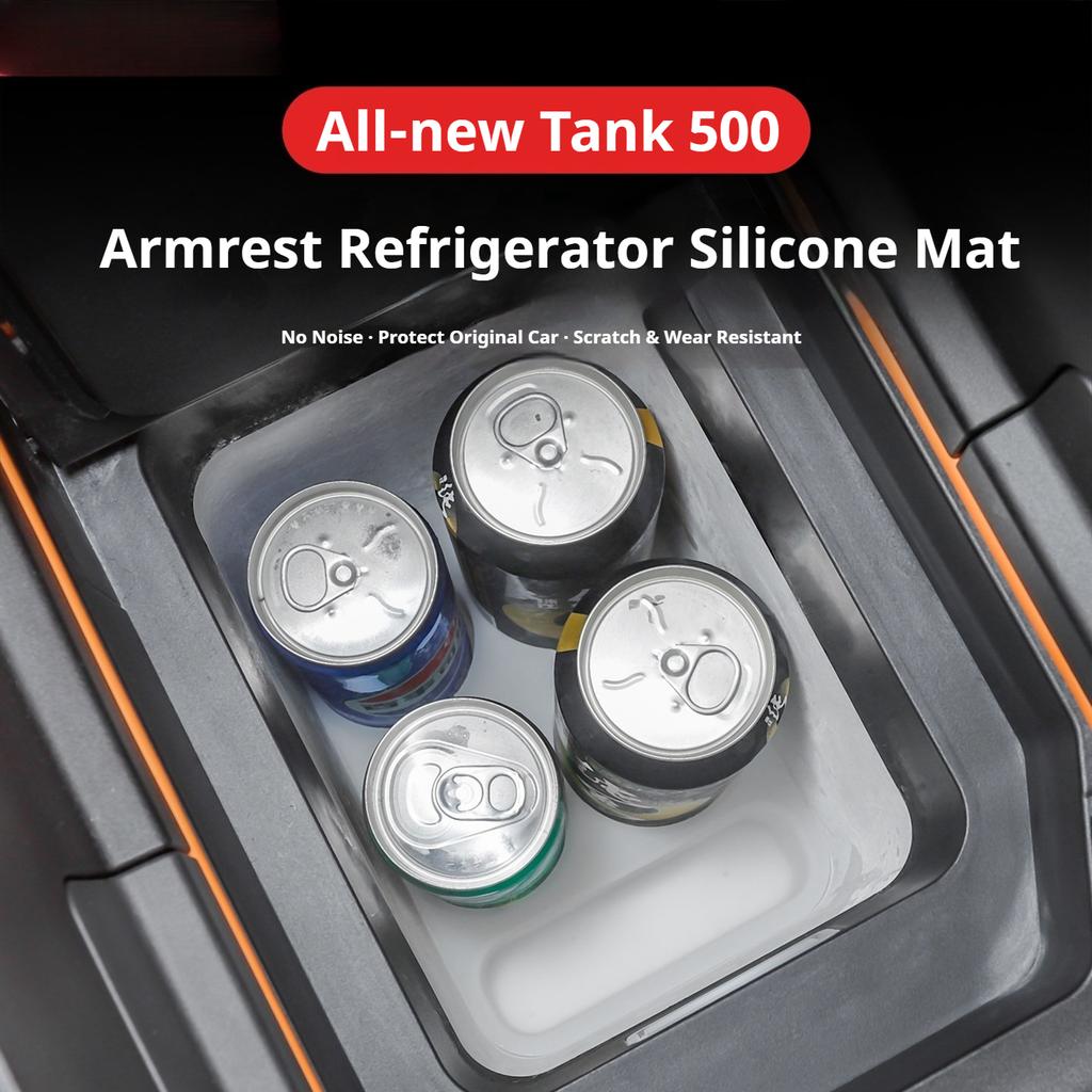 For Tank 500 Hi4T Hi4Z 2026 Silicone Refrigerator Cup Holder Pad Anti‑Dust Anti‑Slip Protector Interior Car Accessories