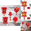 Traditional Non-woven Lantern For Chinese New Year Oval Shaped With Spring Character