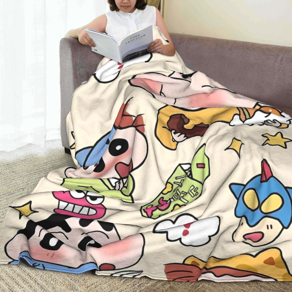 Crayon Shin-chans Cartoon Anime Print Blanket For Men Women Cozy Soft  Throw Blankets for Sofa 50x60 Inches Multi-size